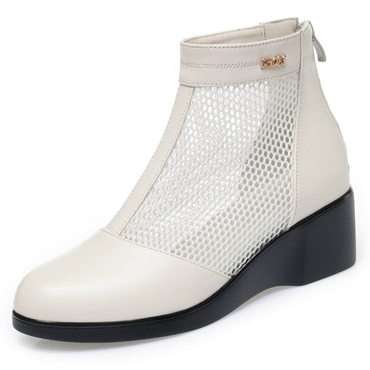 Damen Wedge-Stiefeletten mit atmungsaktivem Netzdesign und elegantem Riemen EB