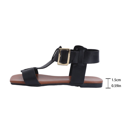 Damen Sandalen mit elegantem Riemendesign und verstellbarem Schnallenverschluss EB