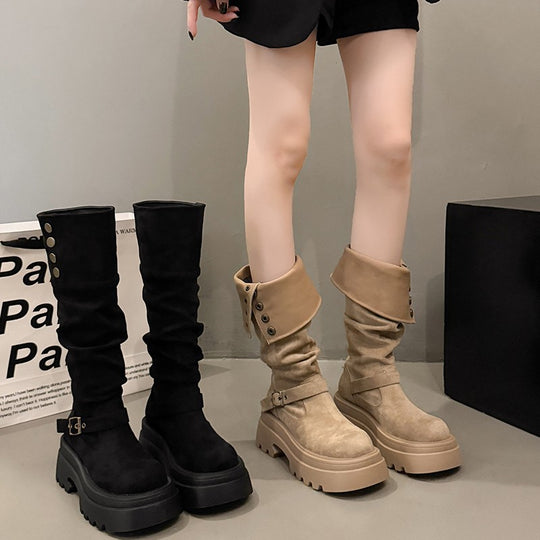 Damen modische Stiefel mit rutschfester Sohle und elegantem Schaft EB
