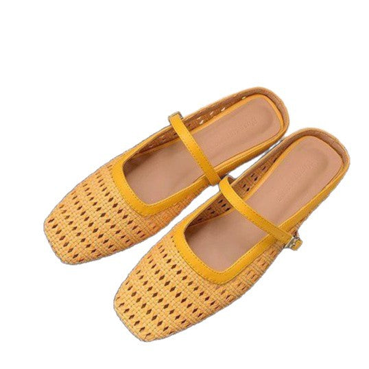 Damen elegante Ballerinas mit modischem Riemchen und atmungsaktiver Perforation EB
