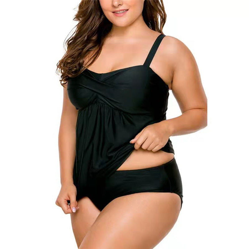 Damen Tankini-Badeanzug mit schmeichelndem Schnitt und verstellbaren Trägern EB