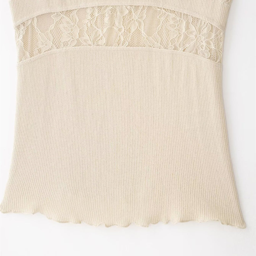 Damen Spitze-Camisole mit raffiniertem Design und verstellbaren Trägern EB