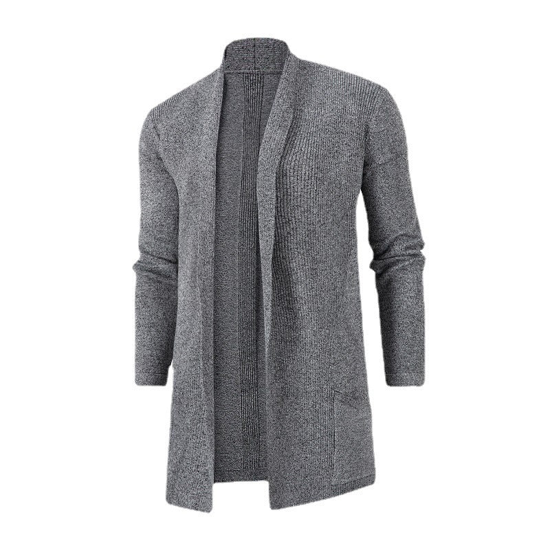 Herren Strickjacke mit offenem Design und minimalistischen Taschen EB