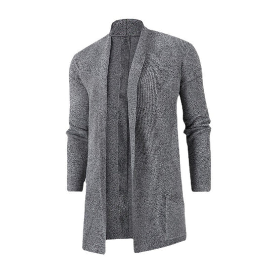 Herren Strickjacke mit offenem Design und minimalistischen Taschen EB