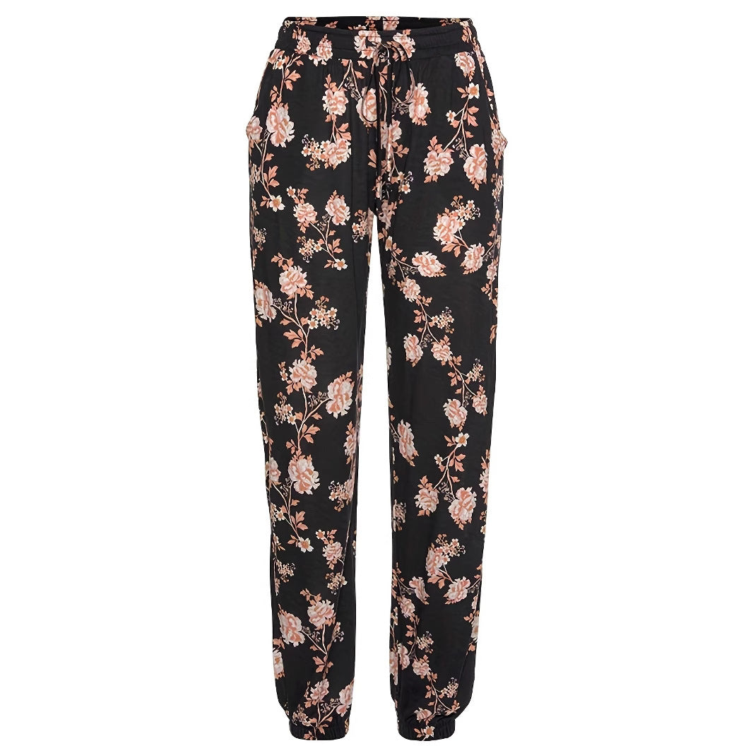 Damen Bequeme Jerseyhose mit floralem Muster und elastischem Bund EB