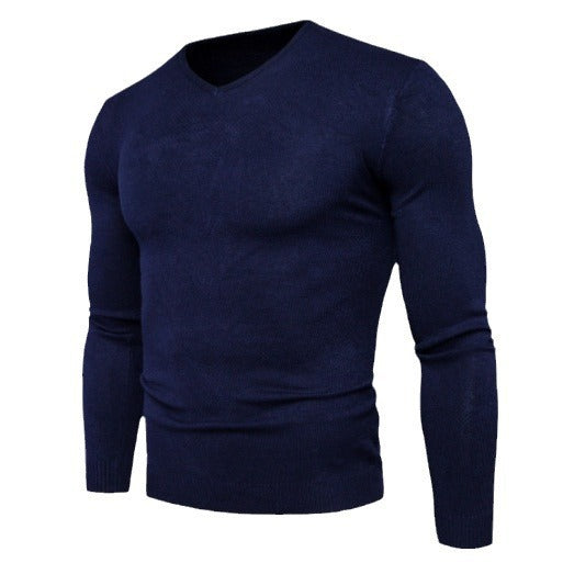 Herren feiner V-Ausschnitt Pullover aus hochwertiger Baumwolle EB