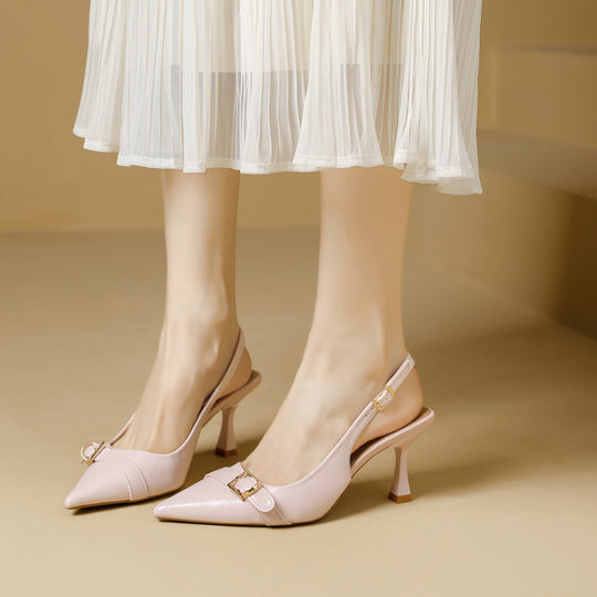Damen Slingback-Pumps mit verstellbarem Riemen und eleganter Schnallenapplikation EB