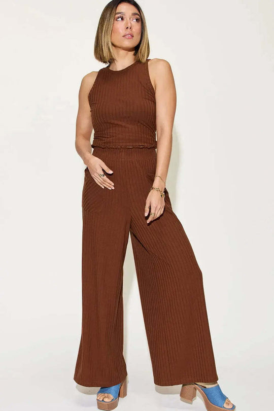 Damen lässiger Overall mit weitem Bein und praktischen Taschen EB