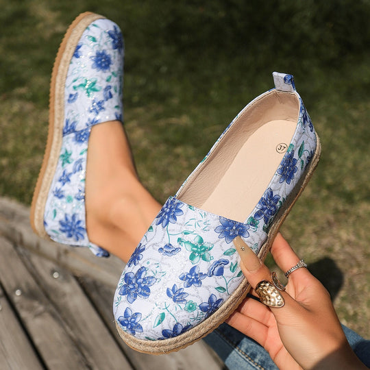 Damen Pantoletten mit floralem Design und komfortabler Sohle EB