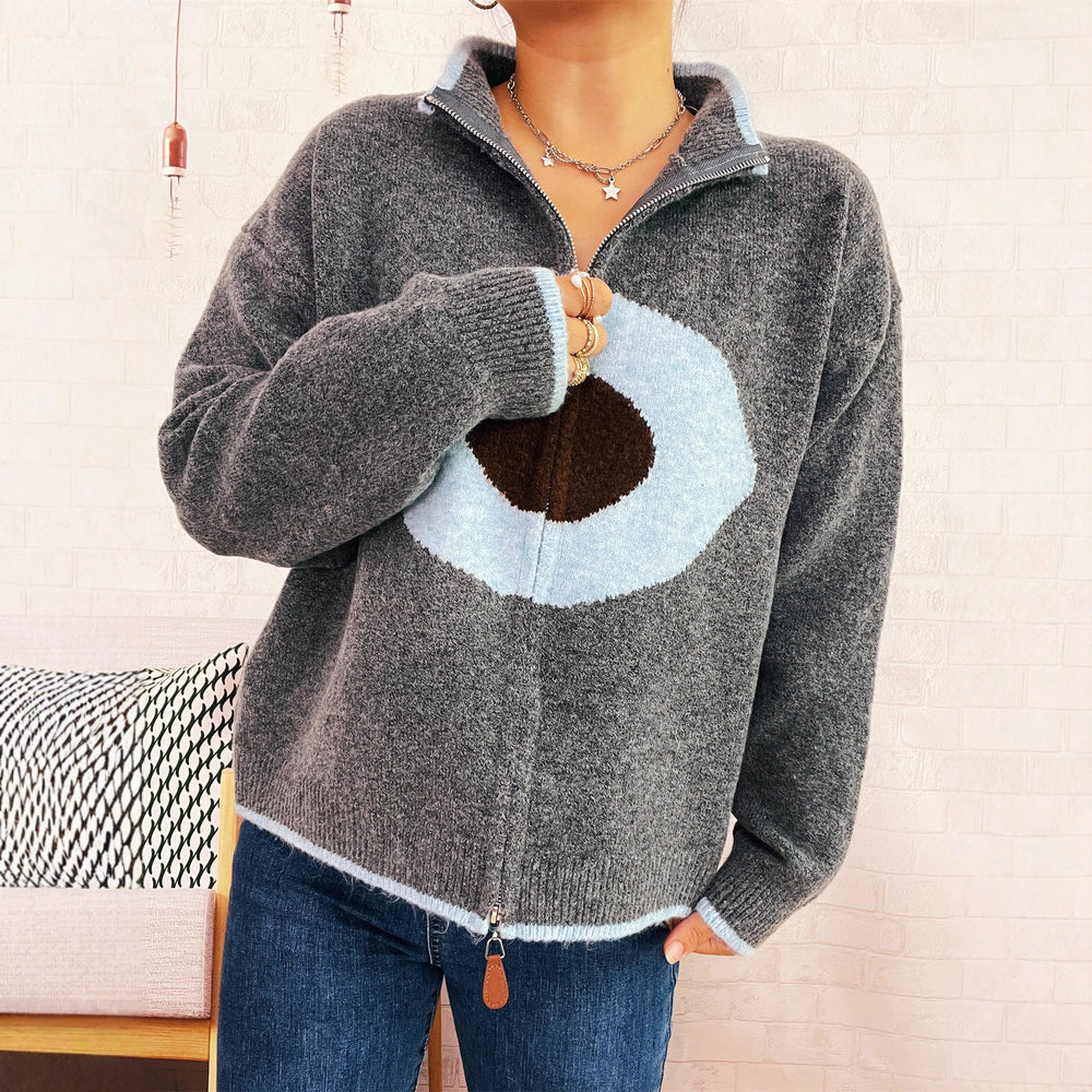 Damen kuscheliger Pullover mit auffälligem Design EB