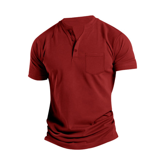 Herren Kurzarm Henley-Shirt mit praktischem Knopfdetail EB