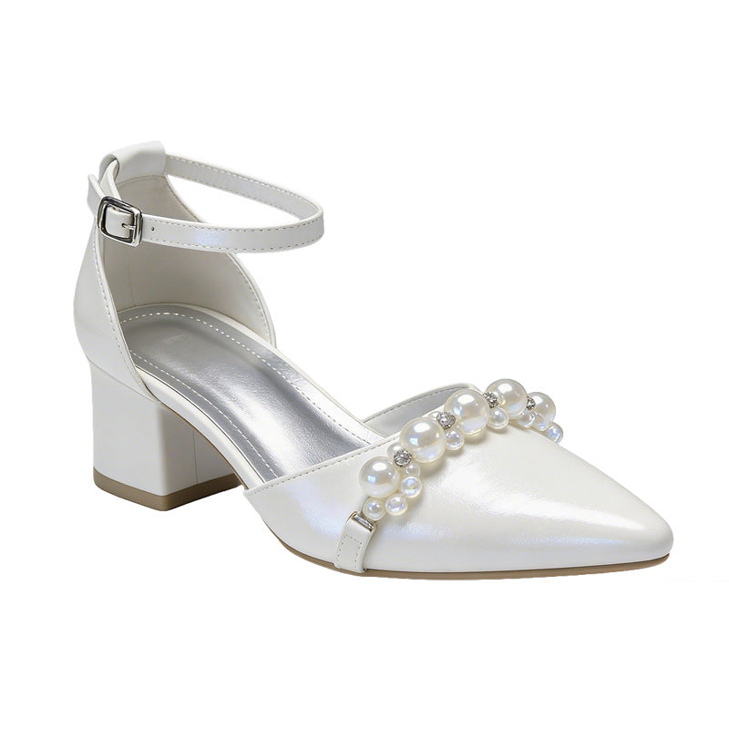 Damen elegante Pumps mit Perlenausgestaltung EB