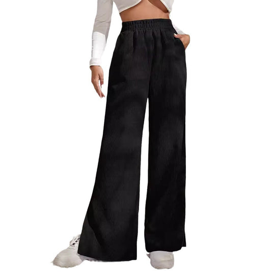 Damen Palazzo-Hose aus feinem Cordstoff mit seitlichen Schlitzen EB