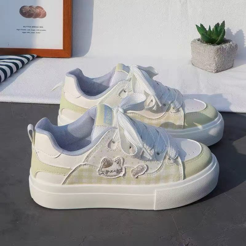 Damen Sneakers mit modischem Karomuster und komfortabler Sohle EB