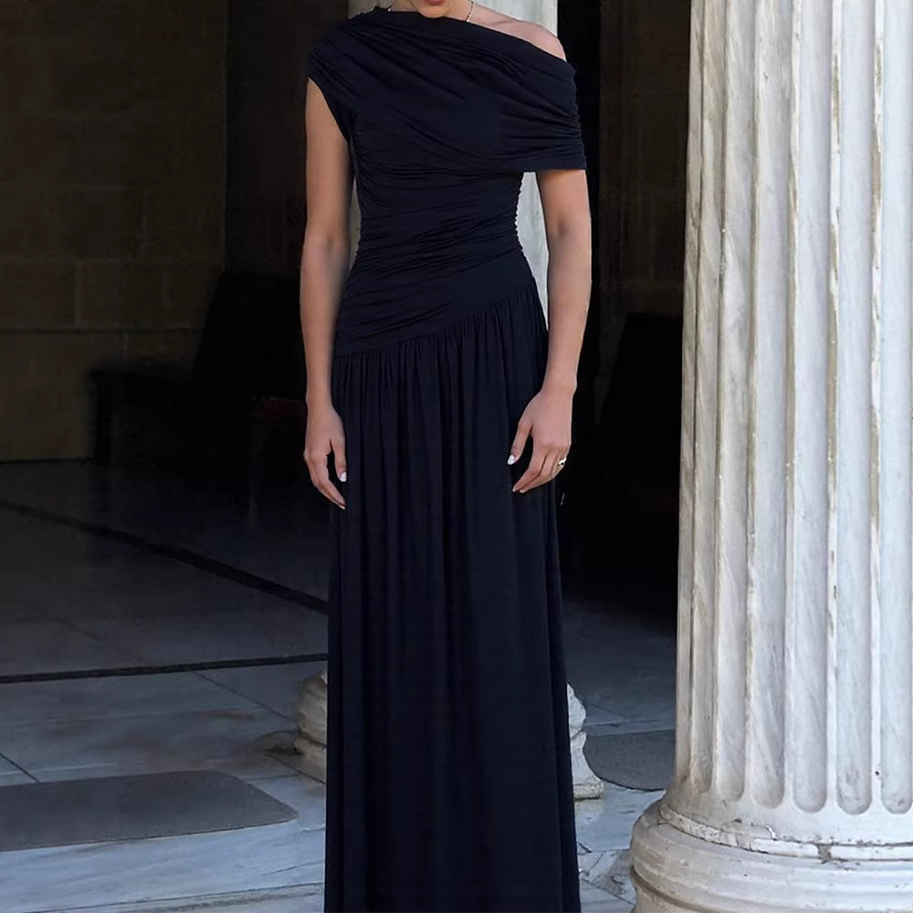 Damen Elegantes Wickel-Maxikleid mit asymmetrischem Schnitt und hochwertigem Jersey EB