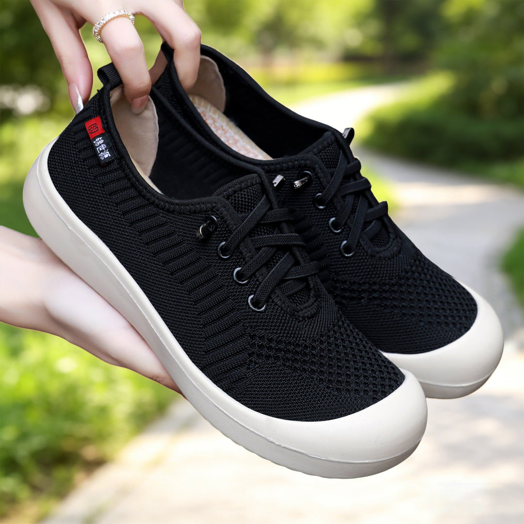 Damen nan leichter atmungsaktiver Strick-Slip-On Freizeitschuh mit stoßdämpfender Leichtlaufsohle EB