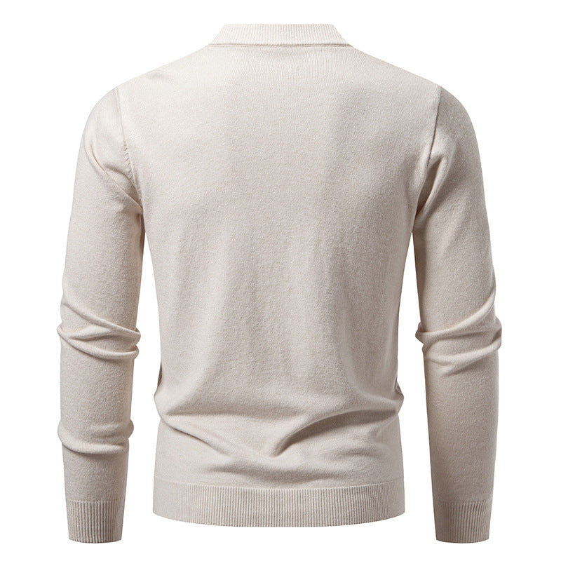 Herren nan V-Ausschnitt Strickjacke mit dezenter Zopfmusterstruktur und durchgehender Knopfleiste EB