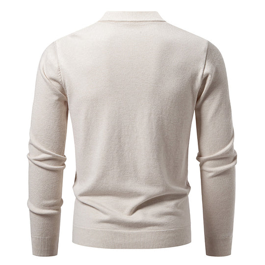 Herren nan V-Ausschnitt Strickjacke mit dezenter Zopfmusterstruktur und durchgehender Knopfleiste EB