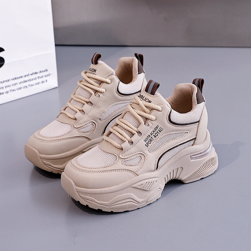 Damen Modische Sneakers mit dicker Plattform und atmungsaktiver Oberseite EB