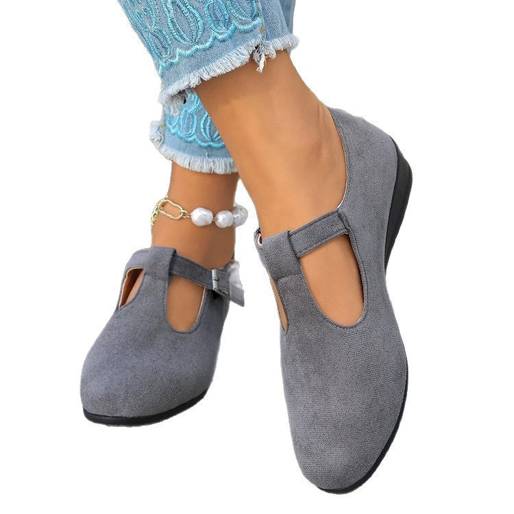 Damen Wedge-Pantoletten mit modischem Schnallen-Design EB