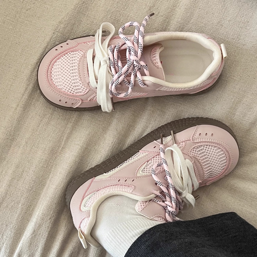 Damen Sportliche Freizeitsneakers mit atmungsaktiver Mesh-Oberfläche EB