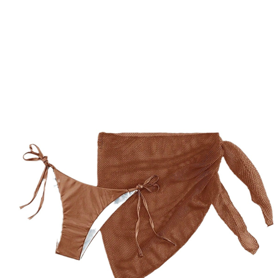 Damen Triangel-Bikini mit raffiniertem Netzrock EB