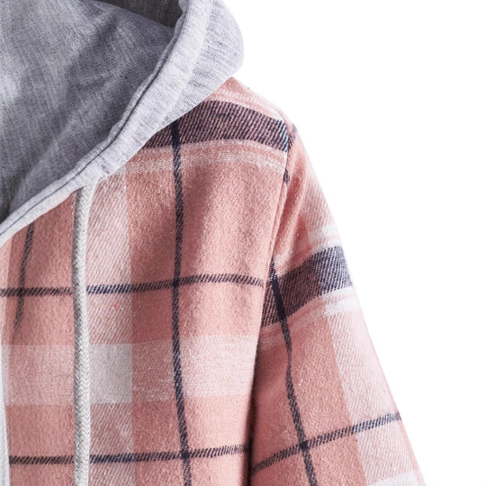 Herren Overshirt mit Kapuze im modernen Karo-Design EB