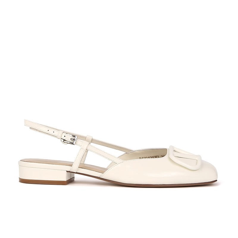 Damen Slingback-Schuhe mit modischer Schnalle und komfortablem Blockabsatz EB