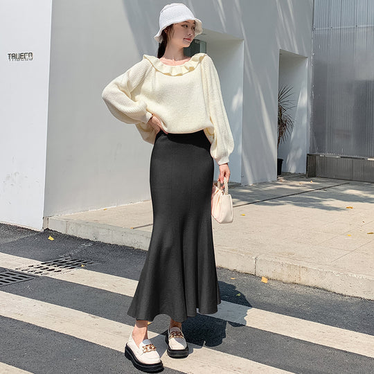 Damen Eleganter, ausgestellter Maxirock aus leichtem Material EB