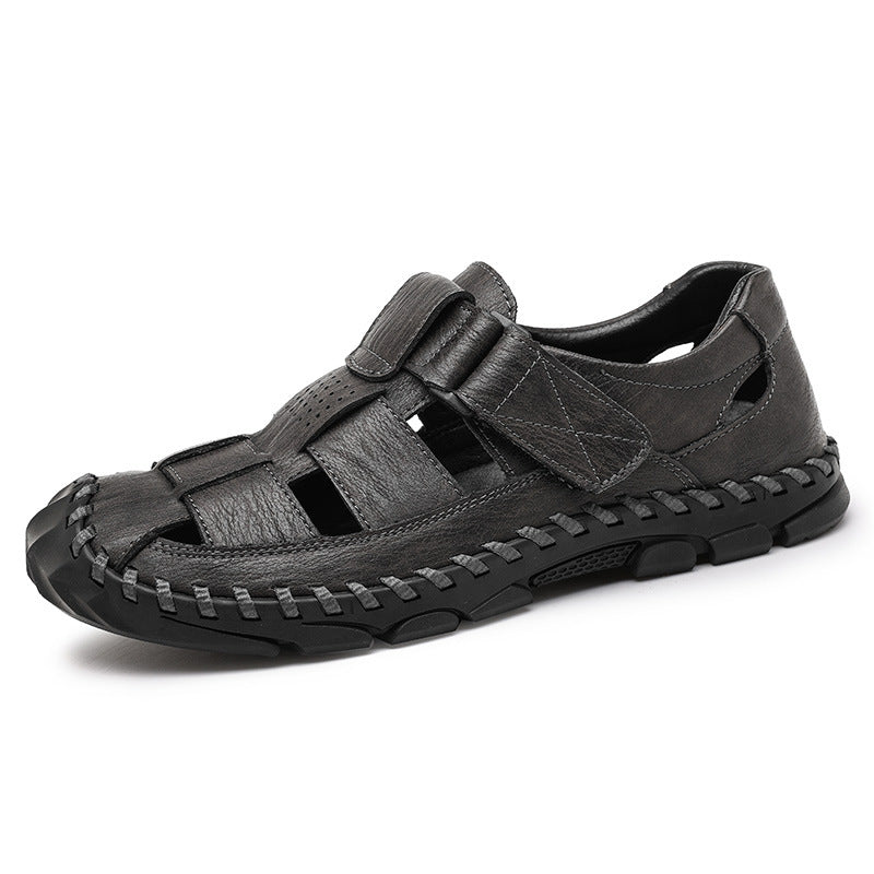 Herren Komfortable Leder-Sandalen mit atmungsaktivem Design und verstellbarem Riemensystem EB