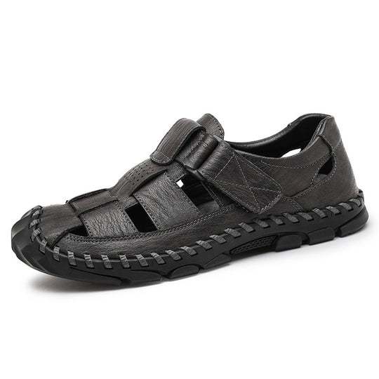 Herren Komfortable Leder-Sandalen mit atmungsaktivem Design und verstellbarem Riemensystem EB