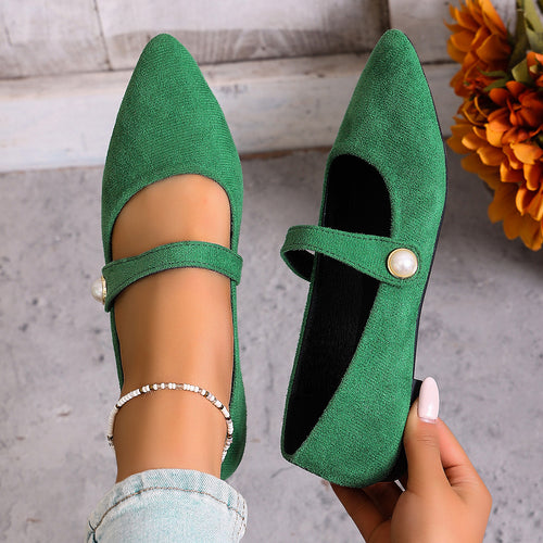 Damen Elegante Slingback-Ballerinas mit modischem Perlen-Detail EB