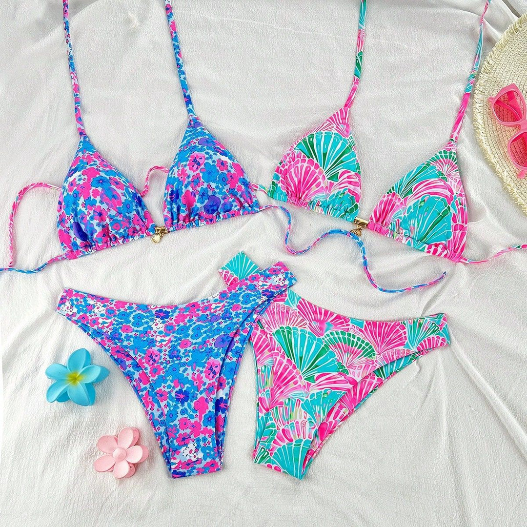Damen Bikiniset mit trendigen Mustern EB
