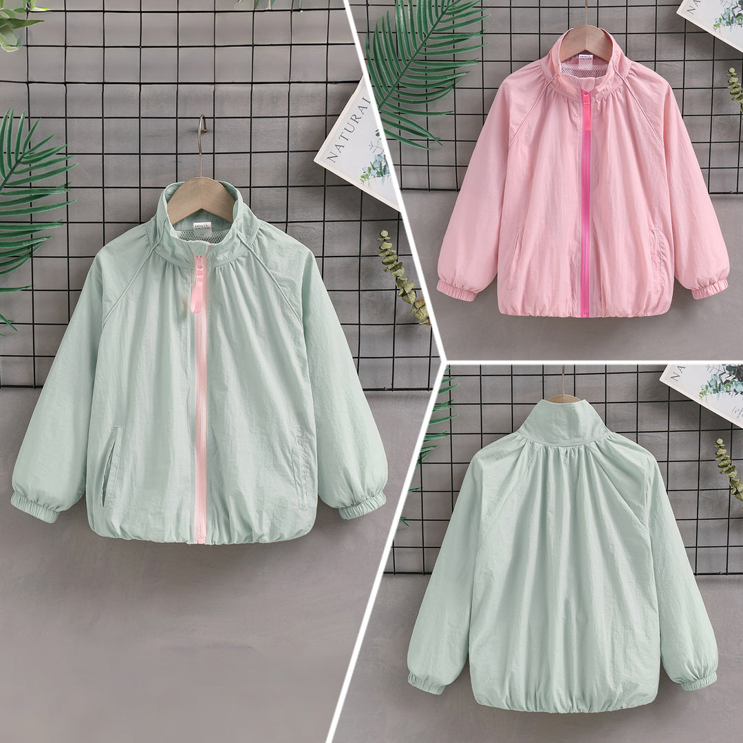 Damen nan leichte winddichte Sommerjacke mit Stehkragen elastischen Bündchen R&B