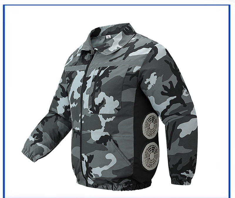 Unisex nan kühlende Ventilationsjacke mit integrierten seitlichen Lüftern und atmungsaktivem Funktionsmaterial R&B