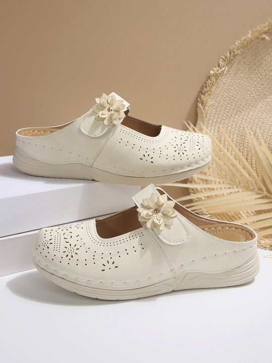 Damen atmungsaktive Clogs mit floralem Dekor EB
