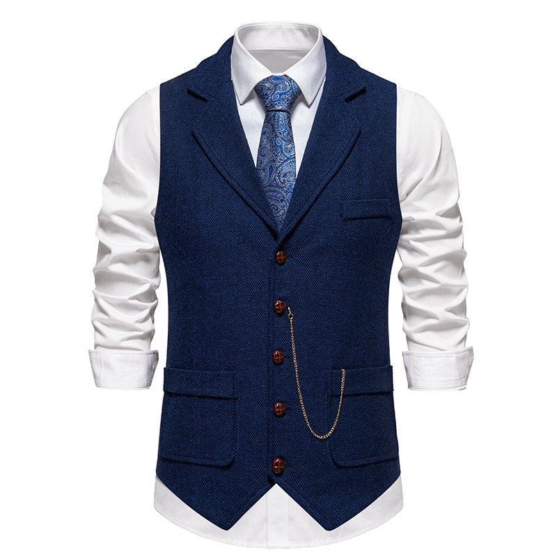 Herren elegante Weste mit zeitgemäßem Schnitt und feiner Struktur EB