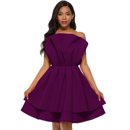 Damen Glamouröses Cocktailkleid mit voluminösen Rüschen EB