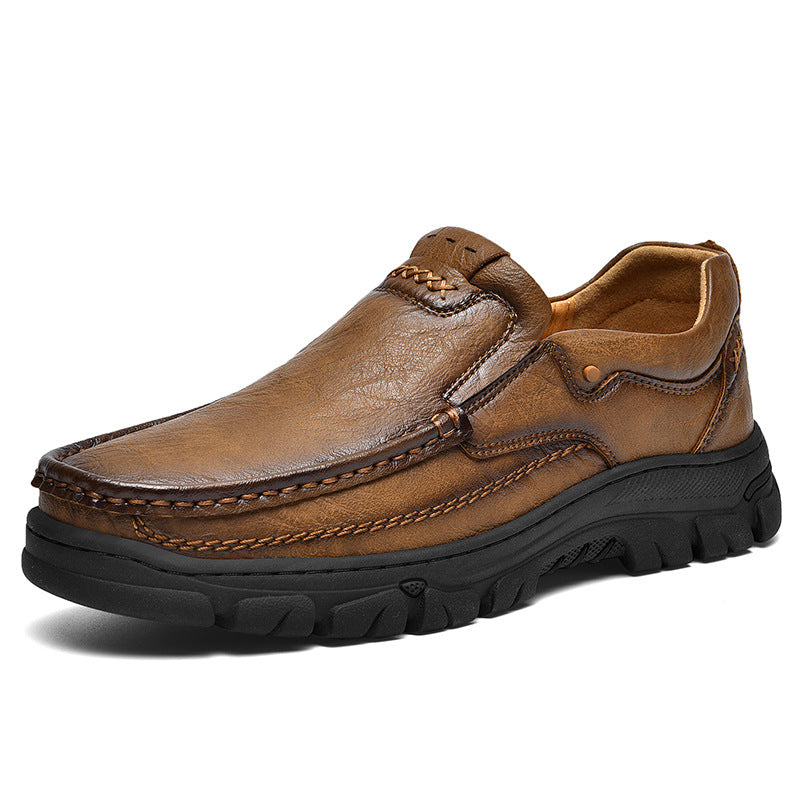 Herren Bequeme Leder Slipper mit rutschfester Sohle EB
