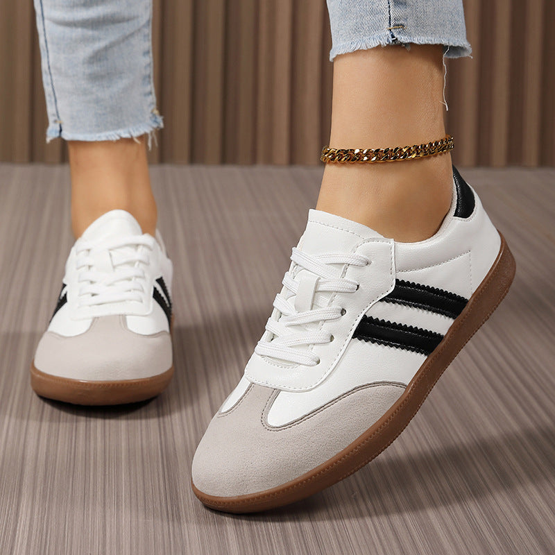 Damen nan Retro-Laufschuh mit Veloursleder-Details, Kontraststreifen und rutschfester Gummilaufsohle EB