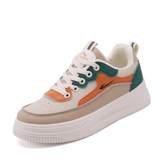 Damen modische Sneakers mit dickem Plateau und atmungsaktiver Obermaterialstruktur EB