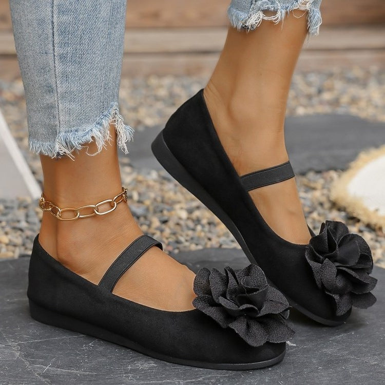 Damen Ballerinas mit floralem Dekor EB