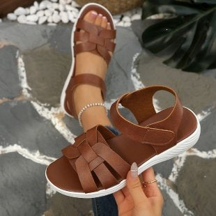 Damen Sommerliche Riemensandalen mit elegantem Flecht-Design EB