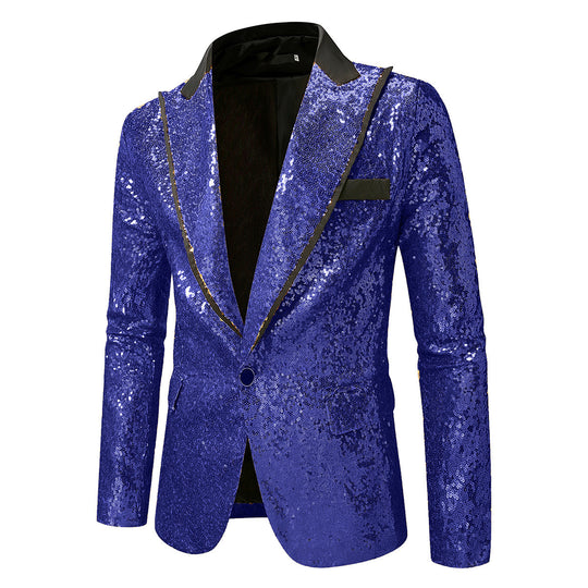 Herren Glitzernder Smokingblazer aus hochwertigem Satin EB