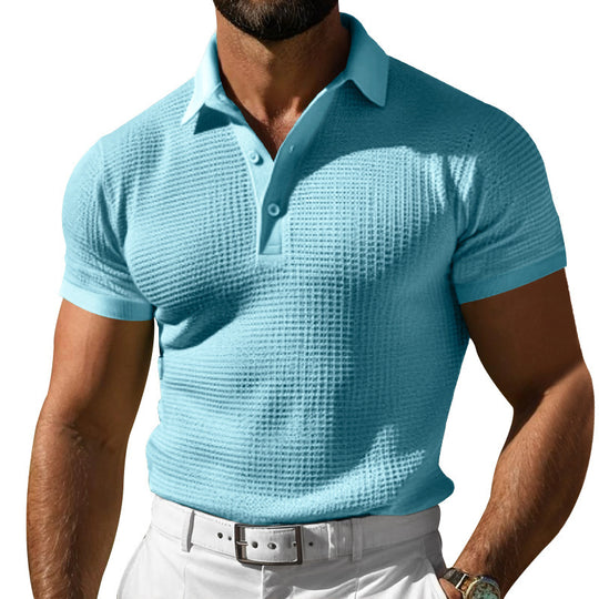 Herren Poloshirt mit strukturiertem Muster und modernem Schnitt EB
