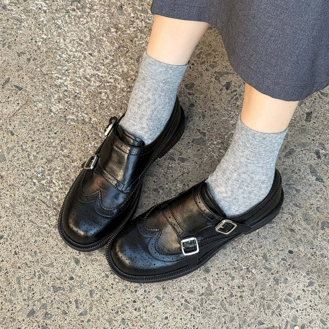 Damen stilvolle Slipper mit modischer Schnallenverzierung EB