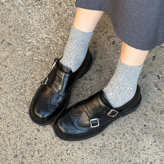 Damen stilvolle Slipper mit modischer Schnallenverzierung EB