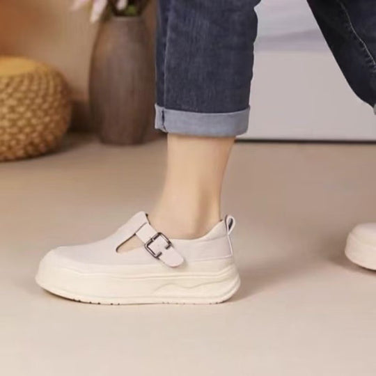 Damen Plateausneaker mit modischem Riemchen und atmungsaktiver Textiloberfläche EB