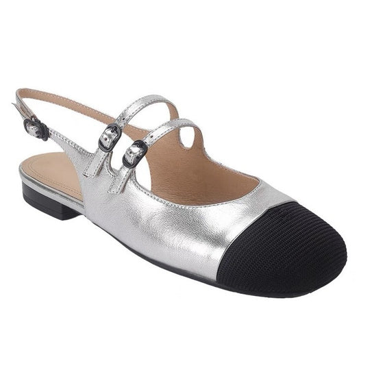 Damen Ballerinas mit stylischen Riemen und modischem Spitzenverschluss EB