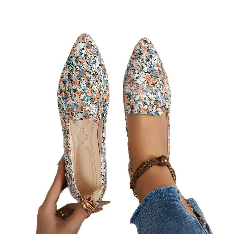 Damen Elegante und modische Slip-On Ballerinas mit Paisleymuster EB